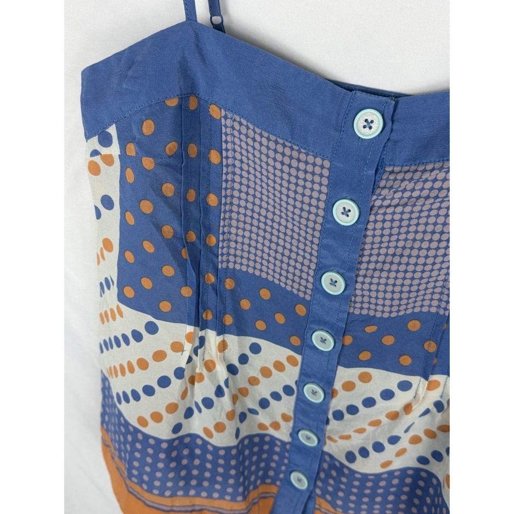 Maeve Anthropologie 100% Silk Polka Dot Camisole Button Front Tank Top 00P EUC - Picture 3 of 10